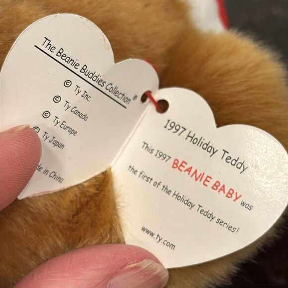 TY Teddy the Santa Bear Christmas Bear Plush Beanie Babies Buddies Buddy - Picture 10 of 10